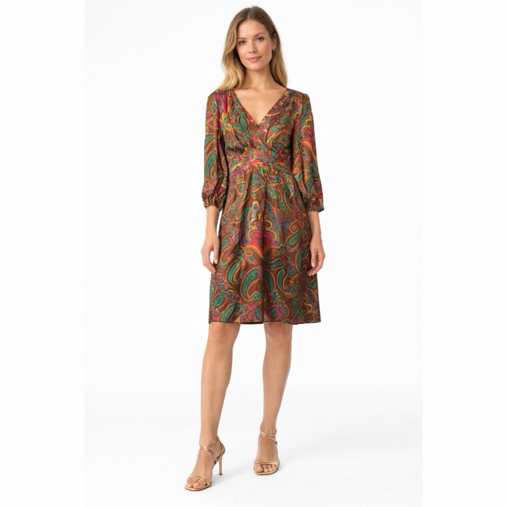 Sandra Angelozzi x Vintage 90s 100% Silk Psychedelic Paisley Print Dress